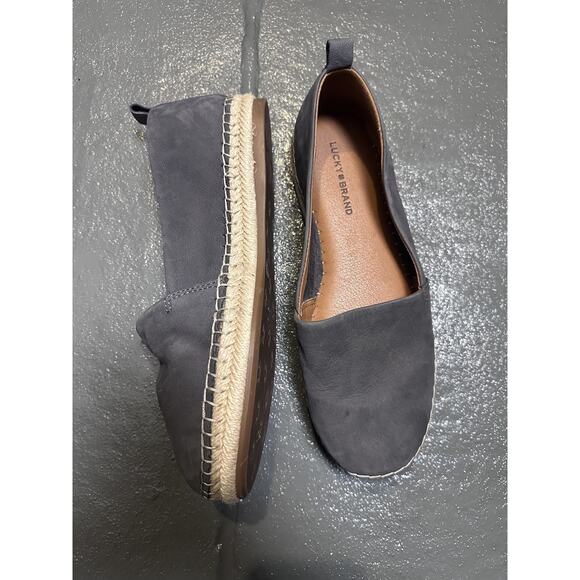 Lucky Brand Gray Suede Loretto Espadrille Loafers Womens 8 - Picture 1 of 4